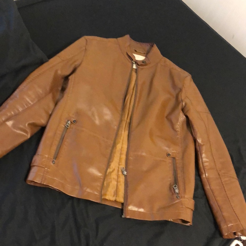 Women/ Men leather jacket brown